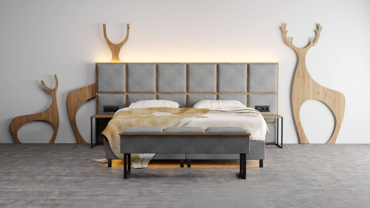 Vysoká designová postel
