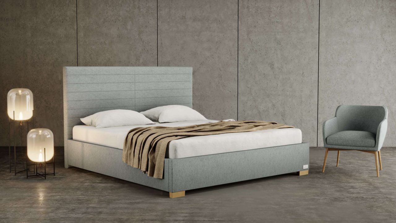 Luxusní postel s čalouněným čelem