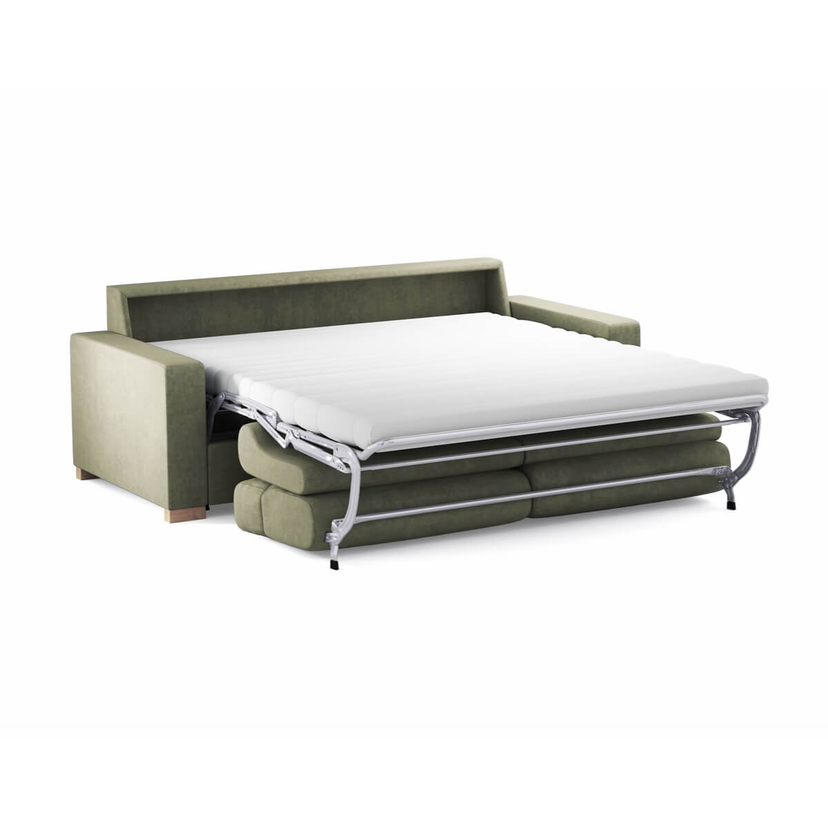 Rozložená sedačka ako pohodlné lôžko pre návštevy a príležitostné prespanie