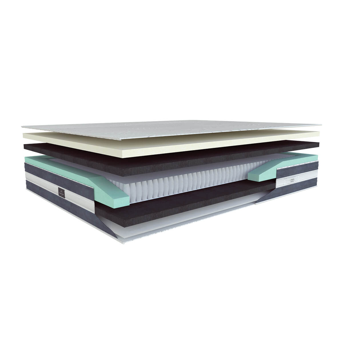 Řez prodyšnou taštičkovou matrací s otevřenou strukturou